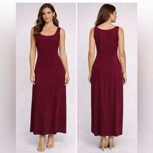 Jade by Johnny Was Burgundy silk maxi Dress size S